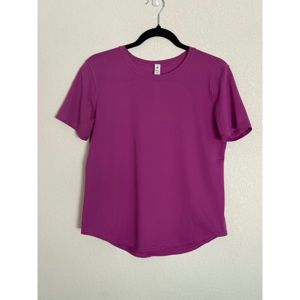 Lululemon High-Neck Running Training T-Shirt Vivid Plum Purple Size 6 LW3EOGS